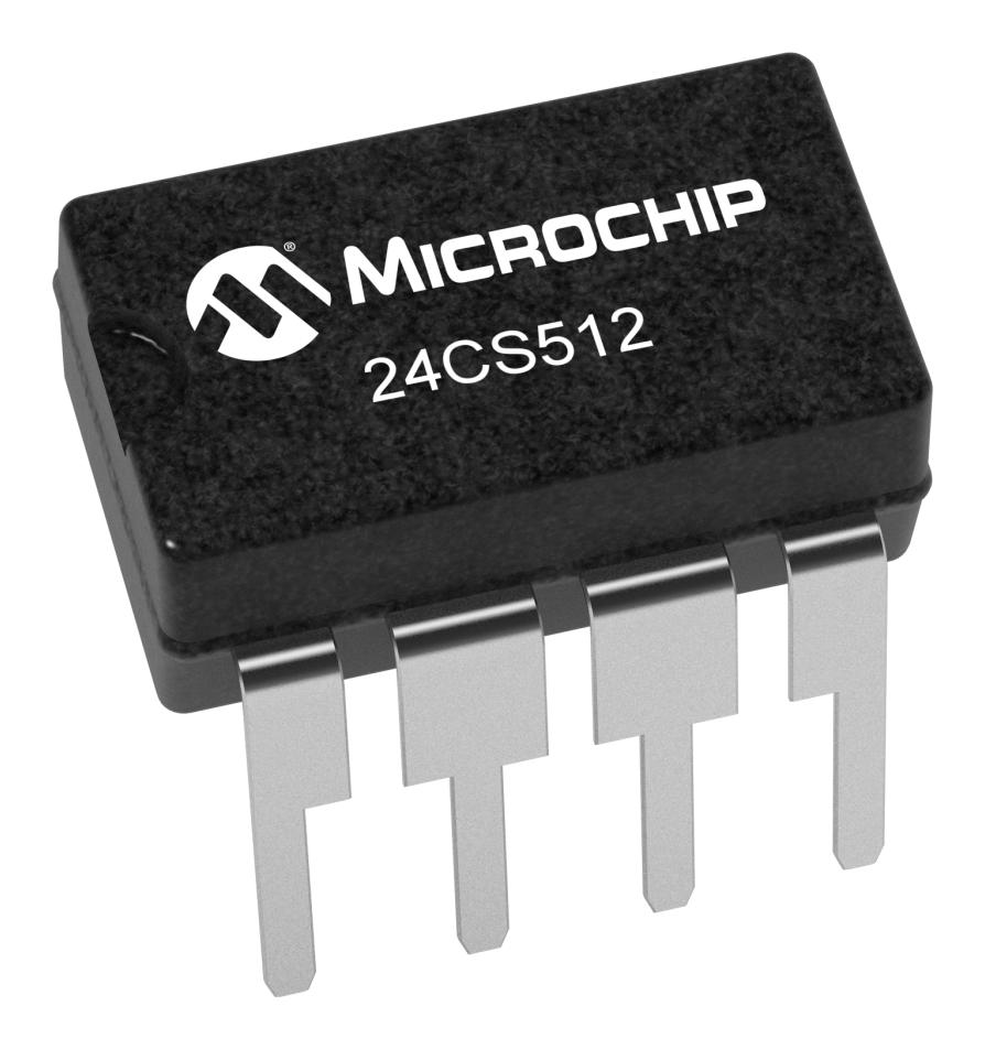 24CS512-E/P EEPROM, 512KBIT, -40 TO 125DEG C MICROCHIP