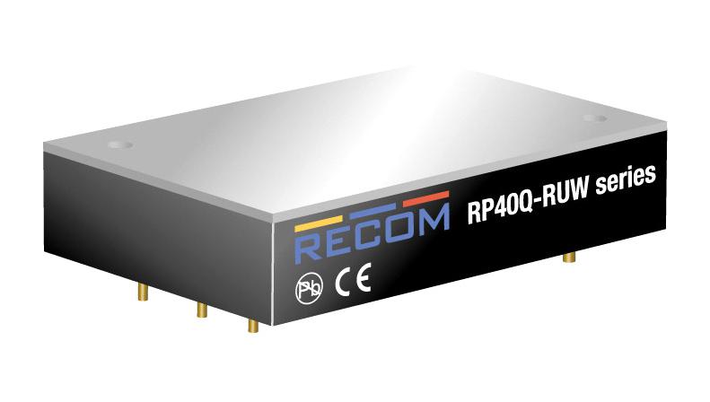 RP40Q-11024SRUW/P DC-DC CONVERTER, 24V, 1.67A RECOM POWER