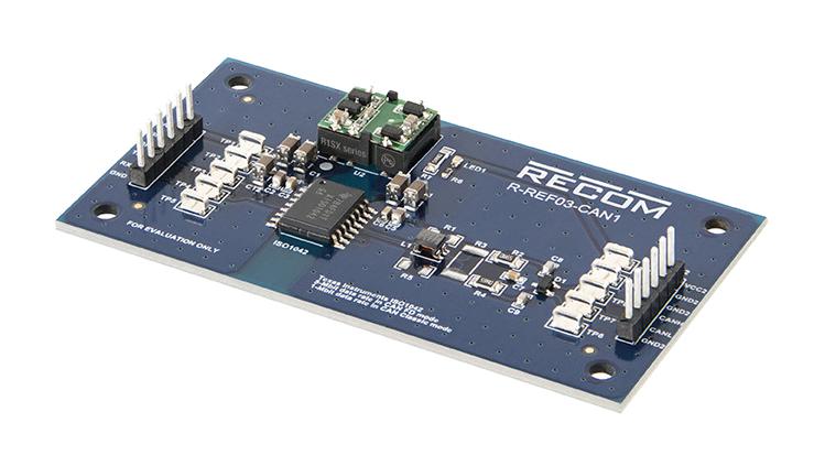 R-REF03-CAN1 REFERENCE DESIGN BOARD, CAN TRANSCEIVER RECOM POWER