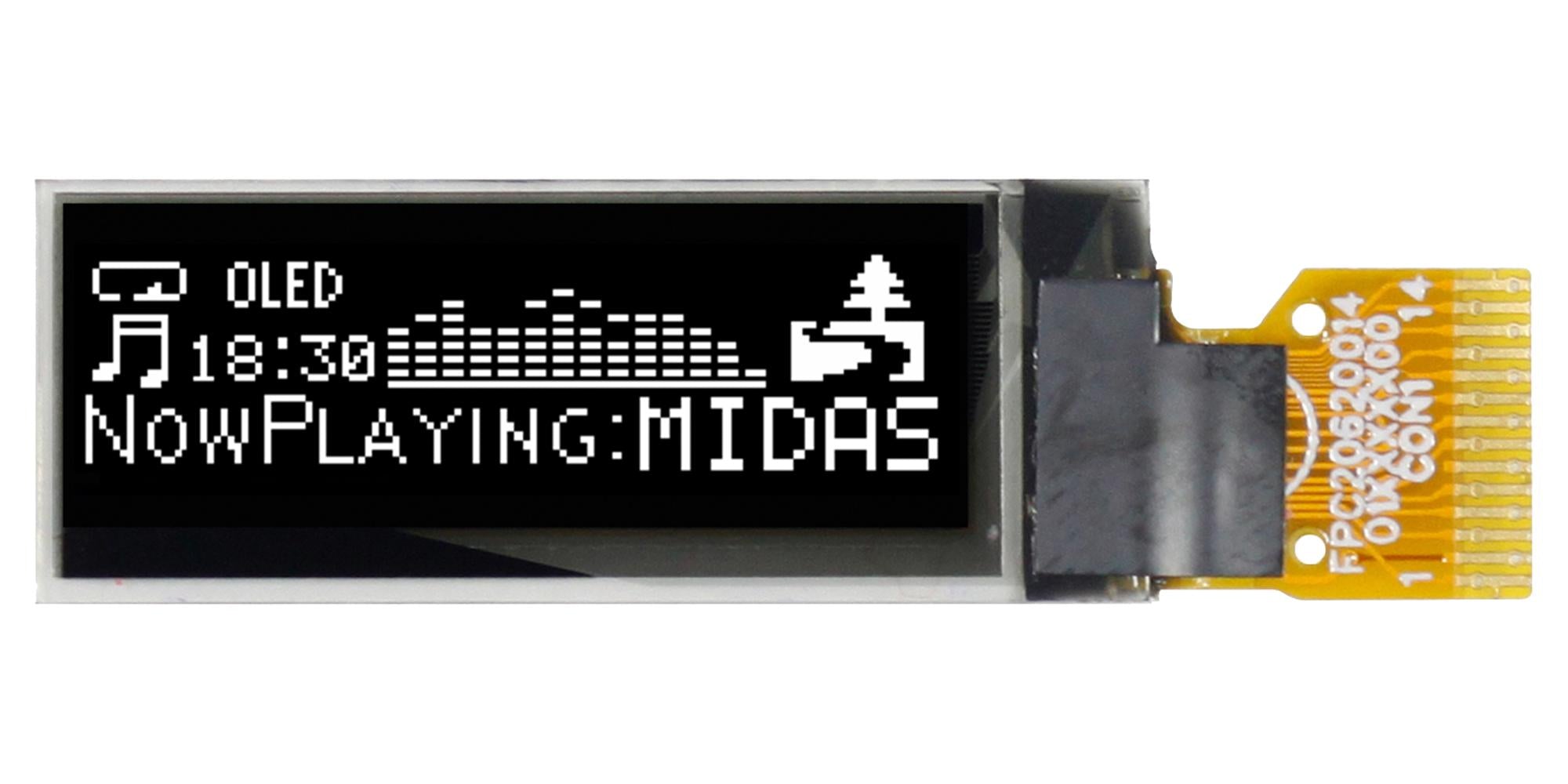 MDOG128032A1V-WI OLED GRAPHIC DISPLAY, COG, 128 X 32P, 3V MIDAS
