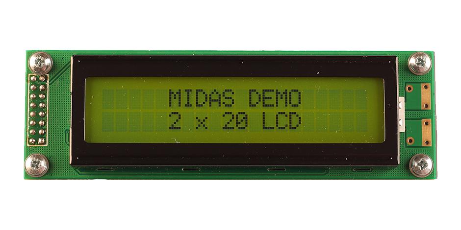 MC22005A6W-SPTLY3.3-V2 LCD DISPLAY, COB, 20 X 2, STN, 3.3V MIDAS
