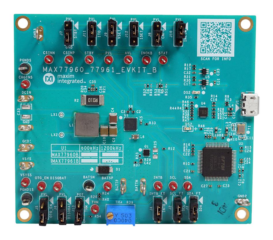 MAX77960BEVKIT12# EVAL KIT, USB TYPE-C BUCK-BOOST CHARGER MAXIM INTEGRATED / ANALOG DEVICES