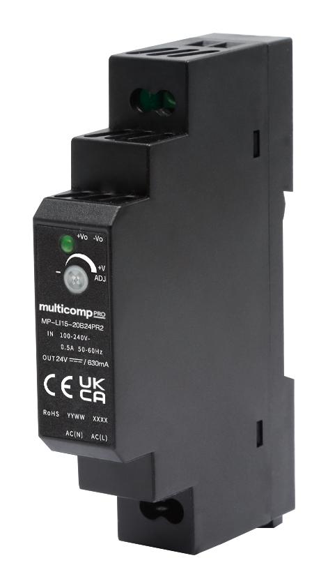 MP-LI15-20B24PR2 POWER SUPPLY, AC-DC, 24V, 0.63A MULTICOMP PRO