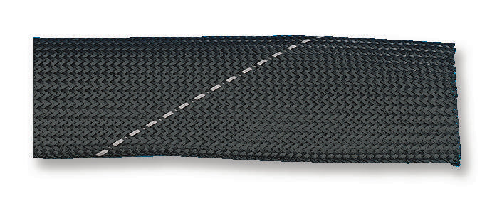 PP-PET-FR-8MM-BLK/GREY BRAIDED SLEEVE, 8MM, BLACK/GREY, 100M MULTICOMP PRO