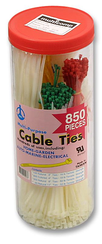 MP003238 CABLE TIE, ASSORTED, PK850 PRO POWER