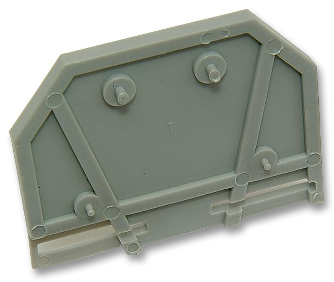 282-301 END PLATE, GREY, 4MM WIDE WAGO