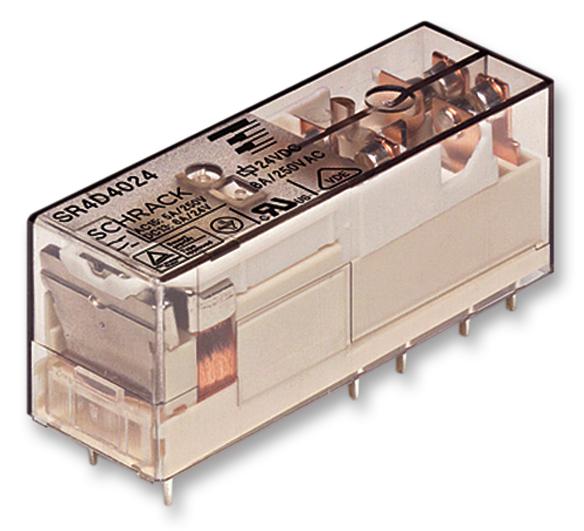 SR4D4024 RELAY, SAFETY, DPST-NO, NC, 250VAC, 8A SCHRACK - TE CONNECTIVITY