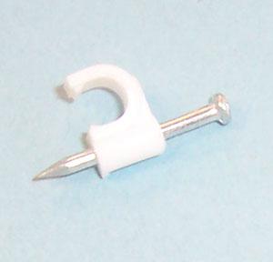 ROUND 4.0MM WHITE CABLE CLIP, POLYETHYLENE, 4MM, WHITE PRO POWER