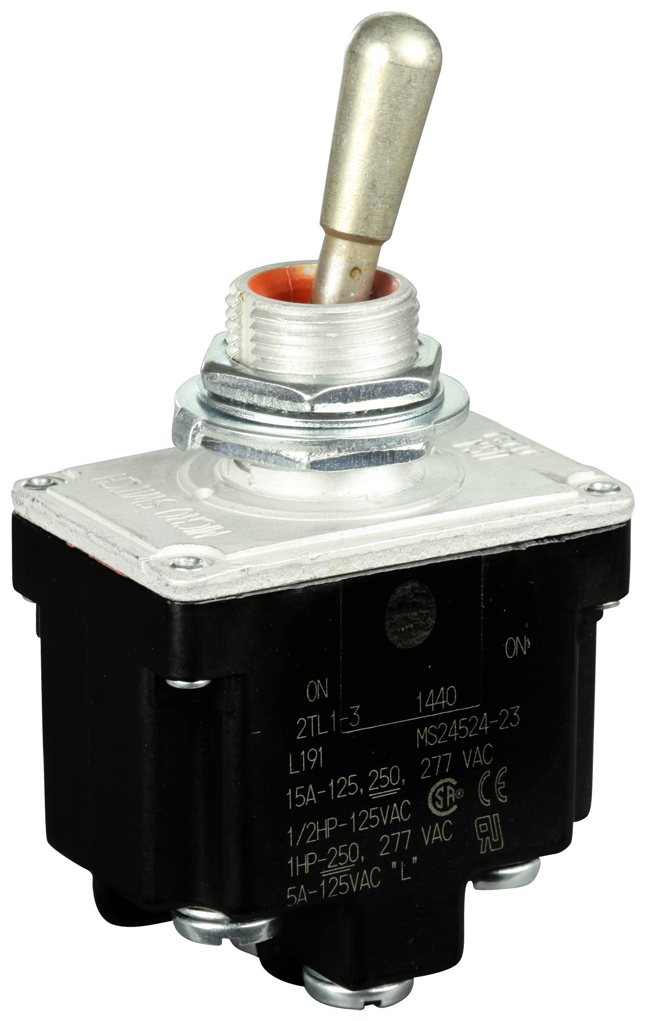 2TL1-1E TOGGLE SWITCH, DPDT, 20A, 277VAC/250VDC HONEYWELL