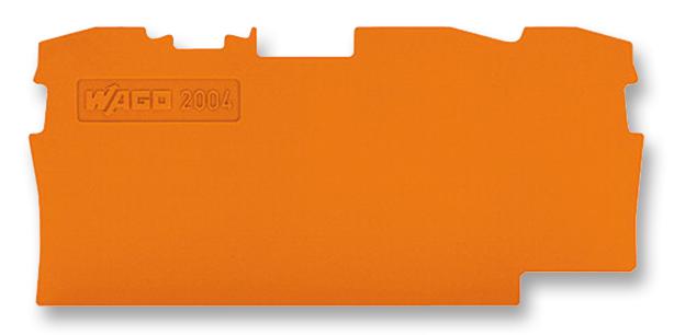 2004-1392 END PLATE, FOR 3 COND TB, ORANGE WAGO