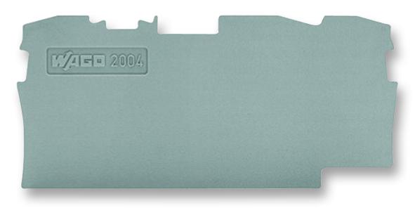 2004-1391 END PLATE, FOR 3 COND TB, GREY WAGO