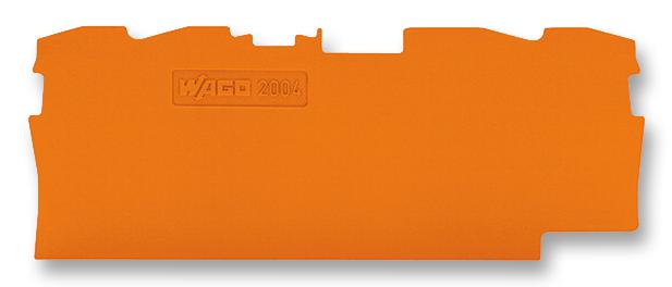 2004-1492 END PLATE, FOR 4 COND TB, ORANGE WAGO