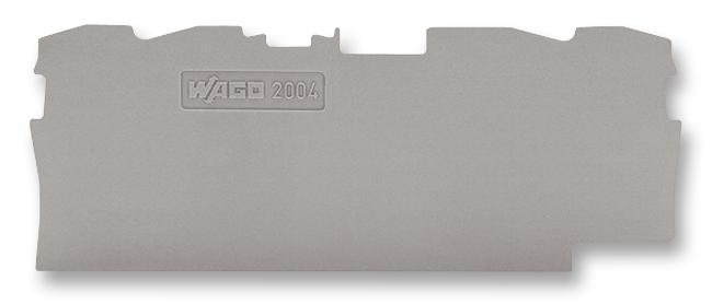 2004-1491 END PLATE, FOR 4 COND TB, GREY WAGO