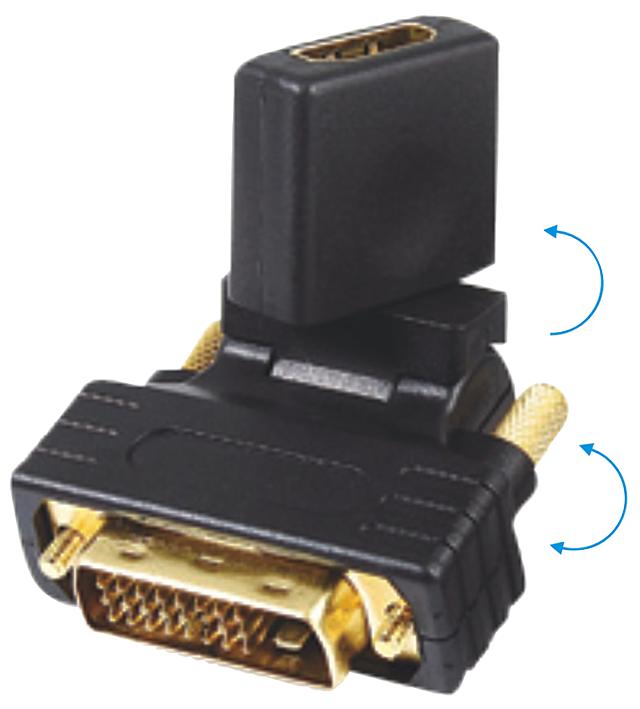 PSG03956 DVI(24+1)MALE / HDMI FEM ROTATE 270° PRO SIGNAL