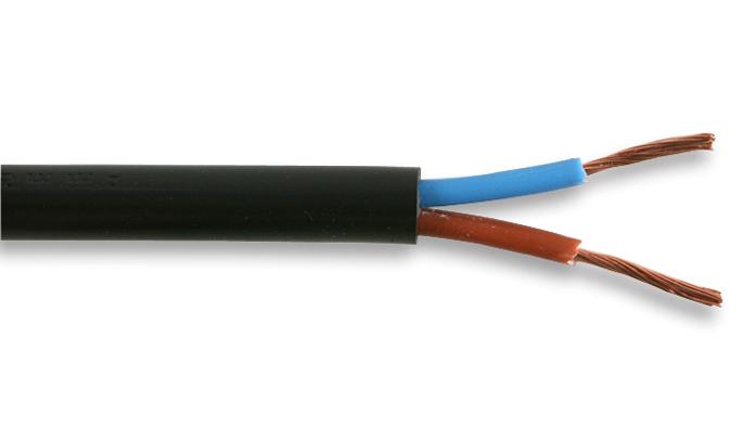 3182Y-1.50MMBLK100M FLEX CABLE, 2CORE, BLACK, 1.5MM2, PER M MULTICOMP PRO