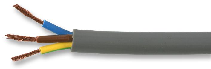 3183Y-0.75MMGRY100M FLEX CABLE, 3CORE, GREY, 0.75MM2, PER M MULTICOMP PRO