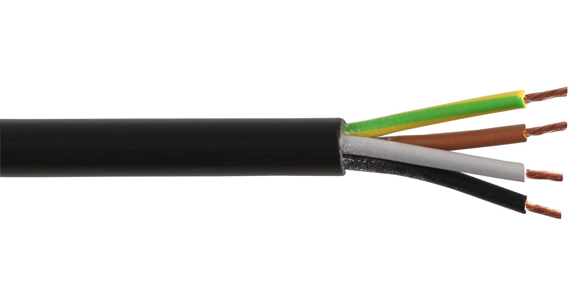 PP-3184Y-2.50MMBLK UNSHLD FLEX CABLE, 4COND, 2.5MM2, 100M MULTICOMP PRO