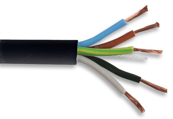 PP-3185Y-2.50MMBLK UNSHLD FLEX CABLE, 5COND, 2.5MM2, 100M MULTICOMP PRO