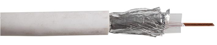 RG6UALWHT RG6U COAXIAL CABLE WHITE AL BRAID 100M PRO POWER