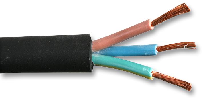 6001951 UNSHLD MULTICORED CABLE, 3POS, BLK, 100M PRO POWER
