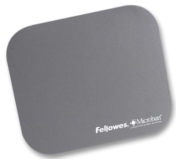 59340 MOUSE PAD, SILVER, MICROBAN FELLOWES