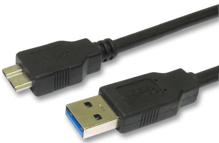 PSG91612 LEAD,USB3.0 A MALE-MICRO B MALE 0.5M BLK PRO SIGNAL