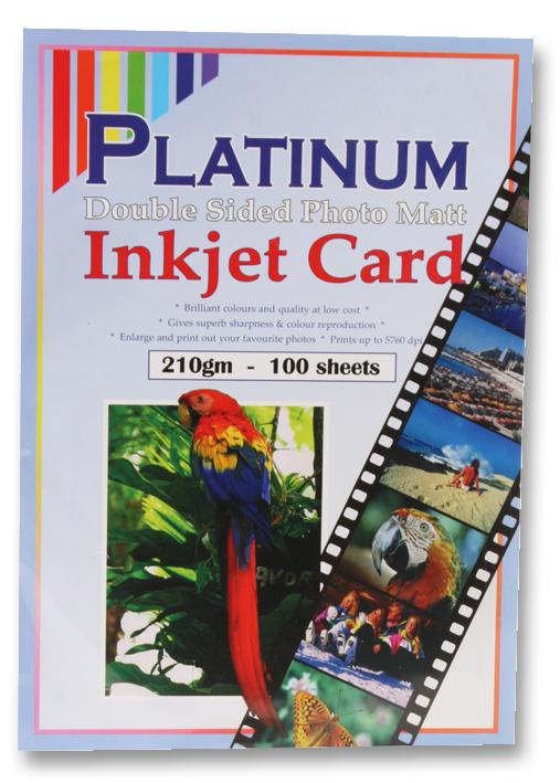 PLATINUM M210100 PAPER,PHOTO,A4,MATT,D/SIDE,210G,X100 PLATINUM