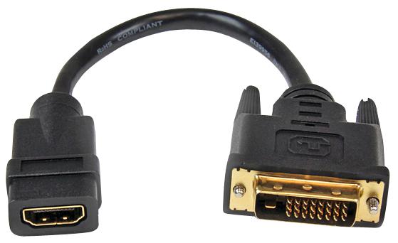 HDDVIFM8IN CABLE ASSY, HDMI SKT-DVI/D PLUG, 200M STARTECH