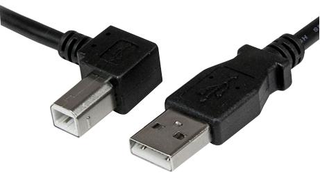 USBAB1ML LEAD, USB2.0 A MALE-LEFT ANG USB B MALE STARTECH
