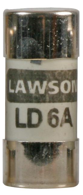 LD6 CARTRIDGE FUSE, 6A, 240VAC, 12.7X29MM LAWSON
