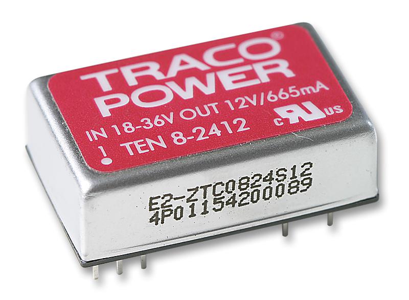 TEN 8-2412 CONVERTER, DC/DC, 8W, 12V TRACO POWER