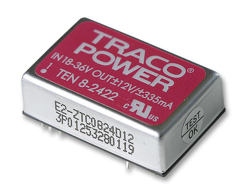 TEN 8-2422 CONVERTER, DC/DC, 8W, +/-12V TRACO POWER