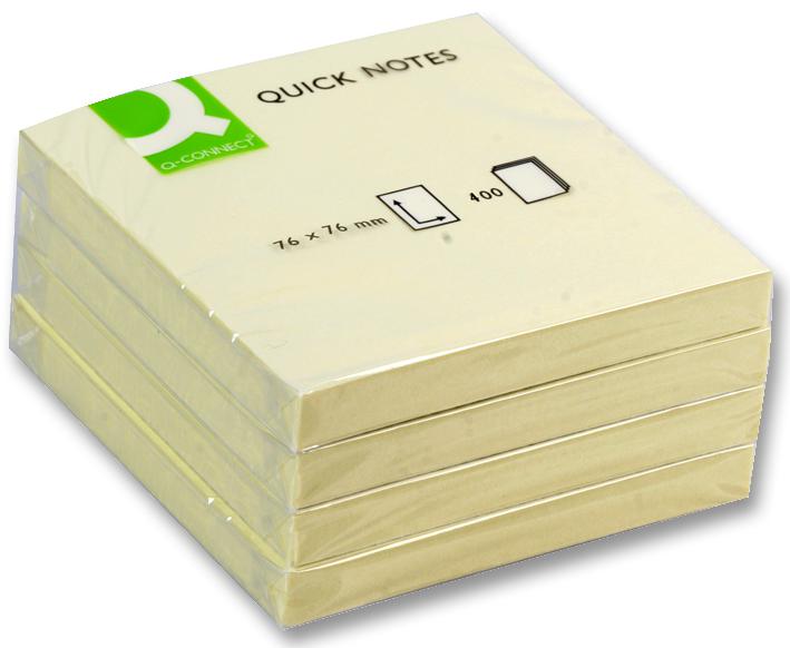 KF01346 PAPER NOTE CUBES 75X75MM YLW Q CONNECT