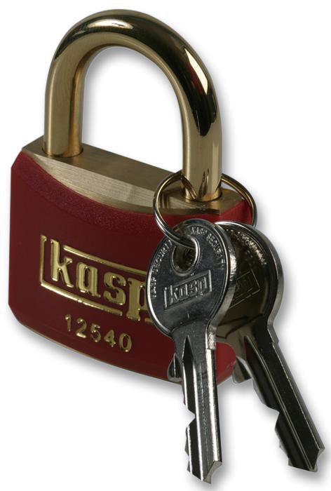 K12440REDA1 PADLOCK, BRASS, 40MM, RED, K/A KASP SECURITY