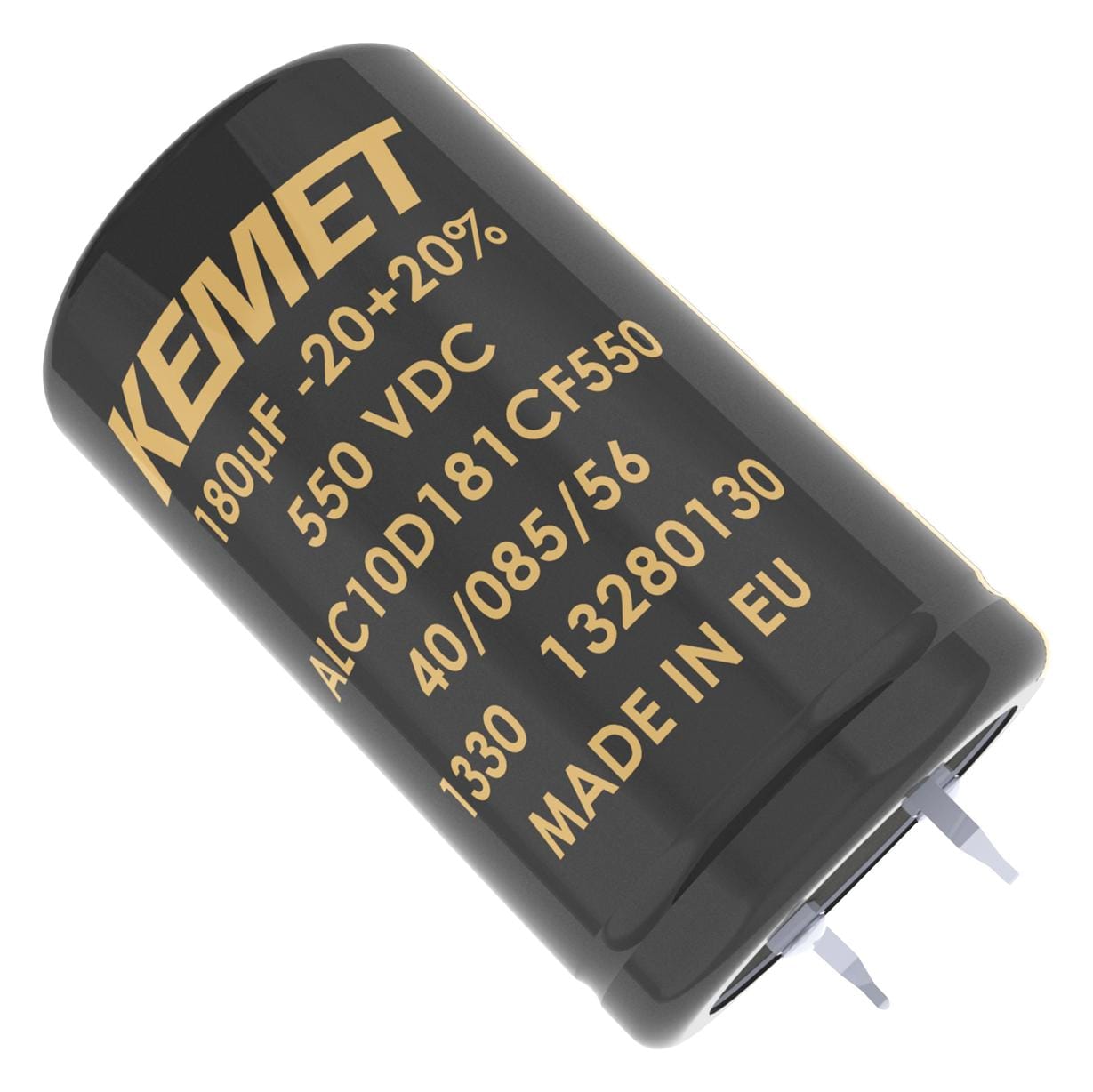 KEMET Aluminium Electrolytic Capacitors - Snap In / ALC10A181CF550 CAP, 180µF, 550V, ALU ELEC, SNAP-IN KEMET 2469120 ALC10A181CF550