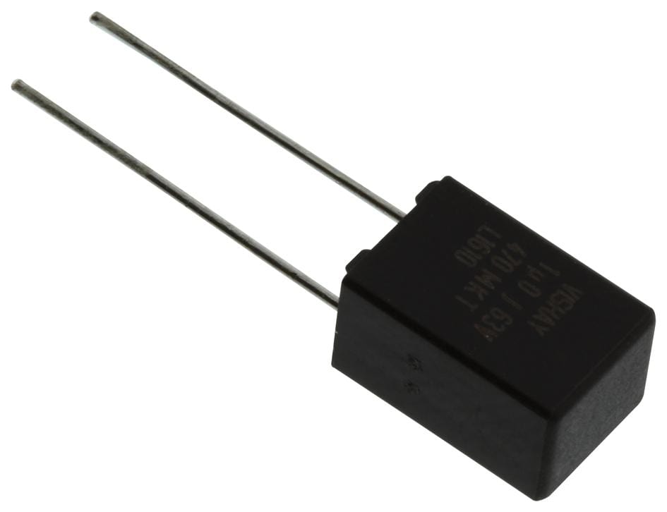 VISHAY Film Capacitors BFC247076105 CAP, 1µF, 63V, 5%, PET, THROUGH HOLE VISHAY 1166043 BFC247076105