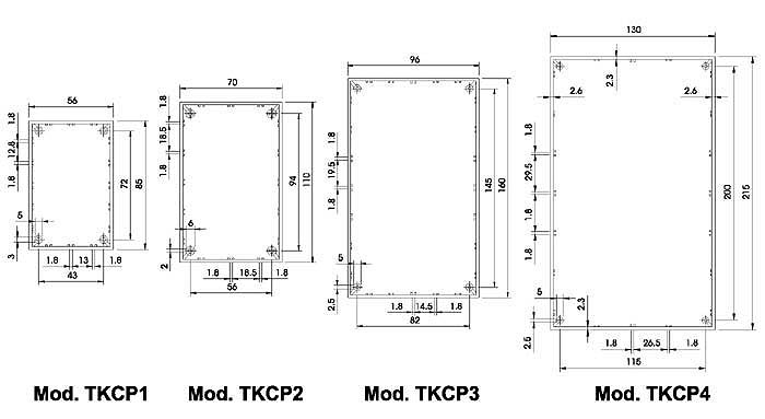 TKCP1G COVER BEHUIZING - GRIJS 85 x 56 x 41.4mm