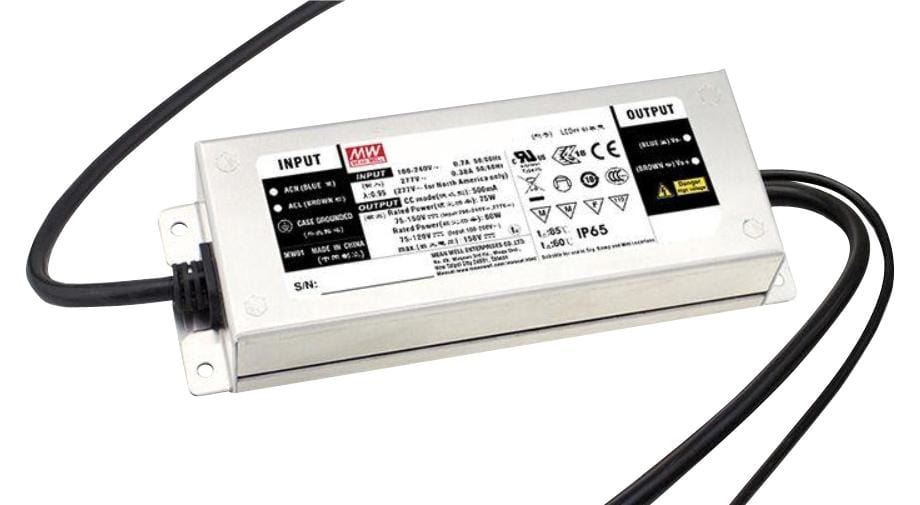 MEAN WELL LED Drivers / PSU ELG-75-C1400DA-3Y LED DRIVER, CONSTANT CURRENT, 75.6W MEAN WELL 3224186 ELG-75-C1400DA-3Y