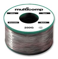 812020 - Solder Wire, Lead Free, High Activity, 0.5mm Diameter, 217°C, 250g, Alloy 97.1, 2.6, 0.3 Sn, Ag, Cu - MULTICOMP