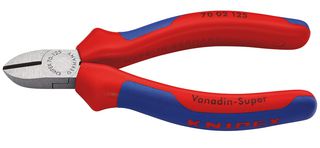 70 02 125 - Cutter, Side, 125 mm, Diagonal, 3 mm, 62 °, Knipex - Side Cutters - KNIPEX