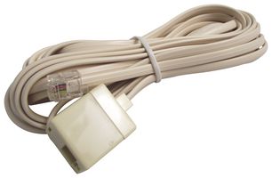 LEDFEC - Telephone Modular Cable, RJ11 Plug to RJ11 Jack, 14.9 ft, Ivory - TUK