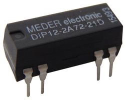 DIP12-2A72-21D - Reed Relay, DPST-NO, 12 VDC, DIP, Through Hole, 500 ohm, 500 mA - STANDEXMEDER