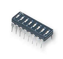 NDIR08ST - DIP / SIP Switch, 8 Circuits, Slide, Through Hole, SPST, 24 VDC, 25 mA - APEM