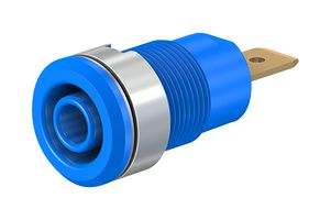 23.3060-23 - Banana Test Connector, 4mm, Socket, Jack, Panel Mount, 32 A, 1 kV, Gold Plated Contacts, Blue - STAUBLI