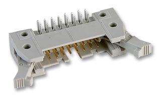 09 18 516 7903 - Pin Header, Long Latch, Wire-to-Board, 2.54 mm, 2 Rows, 16 Contacts, Through Hole Right Angle - HARTING