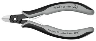 79 02 125 ESD - Cutter, Electronics, Precision, Side, 125 mm, Diagonal, 1.5 mm, 64 ° - KNIPEX