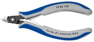 79 02 120 - Cutter, Electronics, Precision, Side, 120 mm, Diagonal, 1 mm, 64 ° - KNIPEX