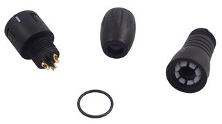 99 9105 00 03 - Circular Connector, 720 Series, Cable Mount Plug, 3 Contacts, Solder Pin, Nylon (Polyamide) Body - BINDER