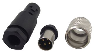 99 0409 00 04 - Circular Connector, 712 Series, Cable Mount Plug, 4 Contacts, Solder Pin, Nylon (Polyamide) Body - BINDER