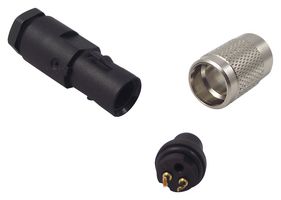 99 0402 00 02 - Circular Connector, 712 Series, Cable Mount Receptacle, 2 Contacts, Solder Socket - BINDER